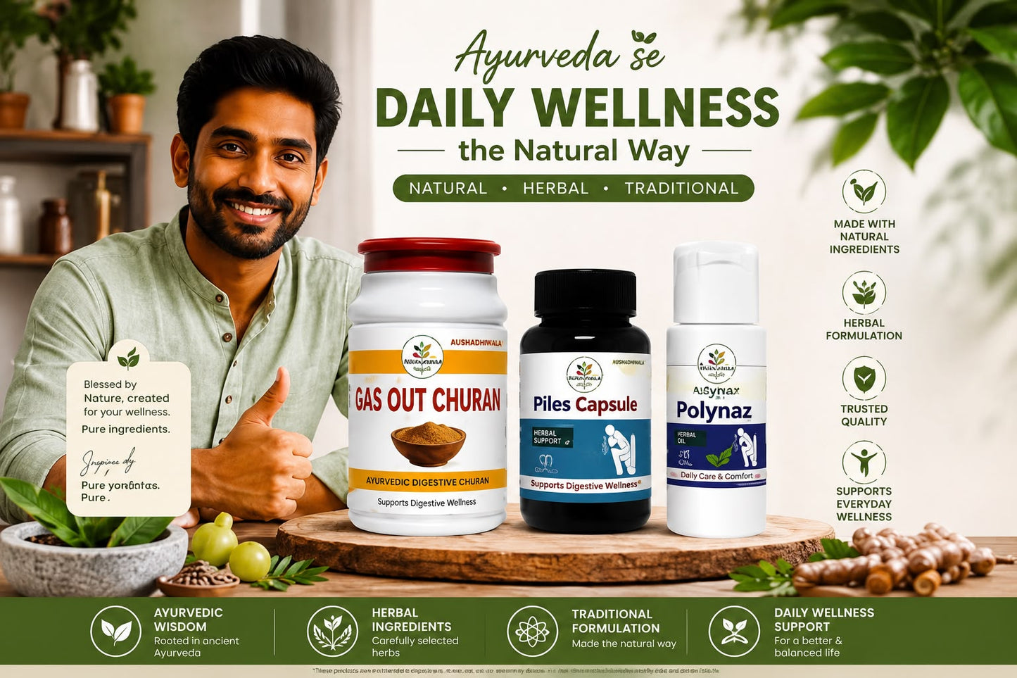 Daily Ayurvedic Wellness Combo Pack