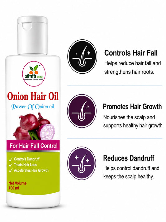 AushadhiWala Onion Hair Oil 150ml | Herbal Hair Care Oil